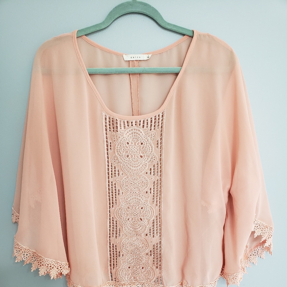 Peach Flowy Top